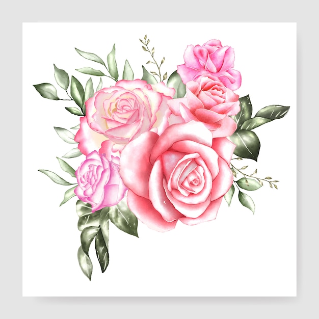 watercolor floral bouquet design card