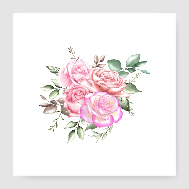 watercolor floral bouquet design card