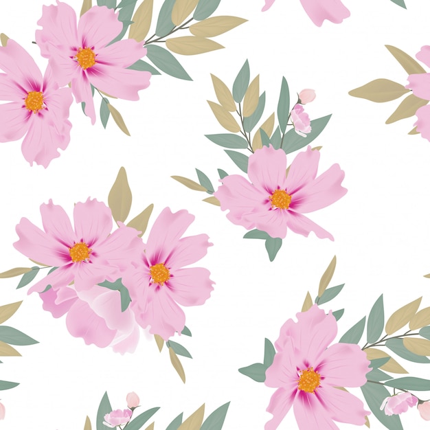 Watercolor floral bouquet seamless pattern