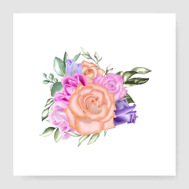 watercolor floral bouquet  wedding  template