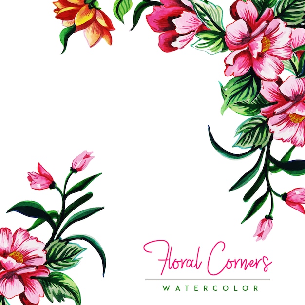 Watercolor Floral Corners Multi-Purpose Background