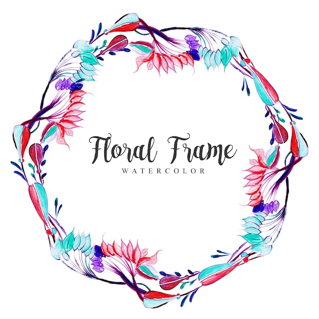 Watercolor Floral Frame Background