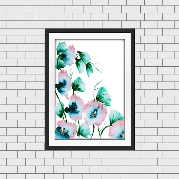 Watercolor Floral Frame Mockup