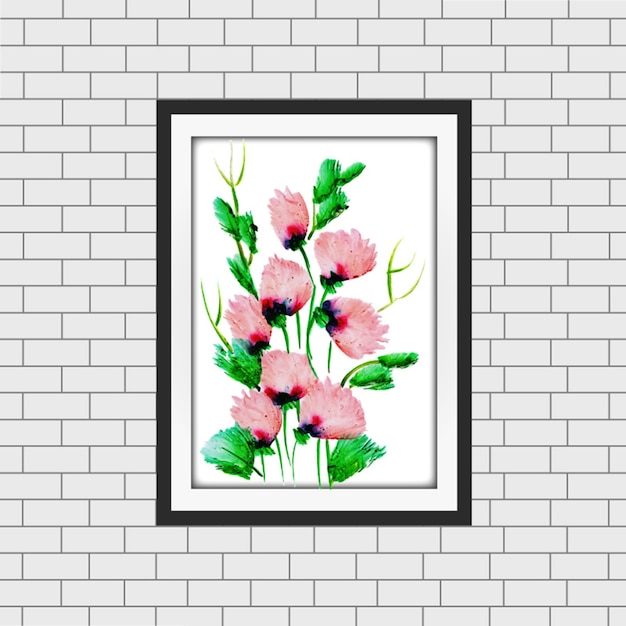 Watercolor Floral Frame Mockup