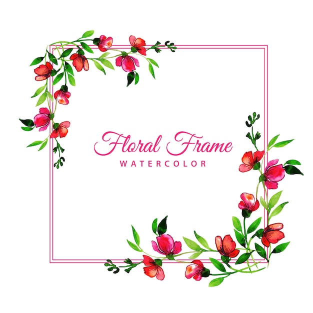 Watercolor Floral Frame Multi-Purpose Background