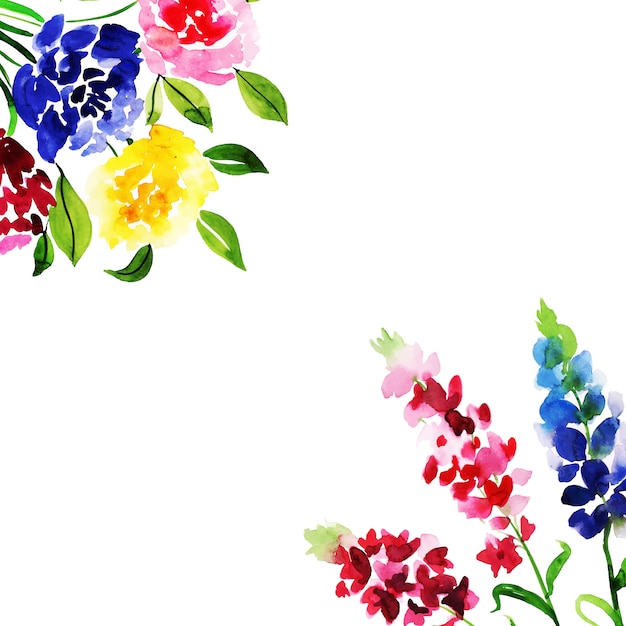 Watercolor Floral Frame Multi-Purpose Background