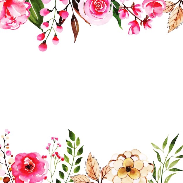 Watercolor Floral Frame Multi-Purpose Background