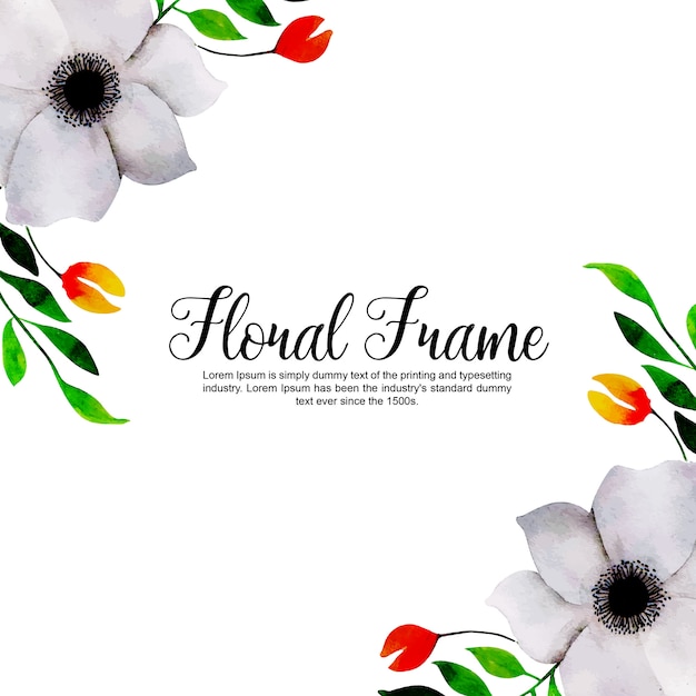 Watercolor Floral Frame Multi-Purpose Background