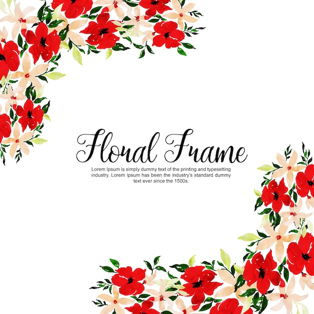 Watercolor Floral Frame Multi-Purpose Background