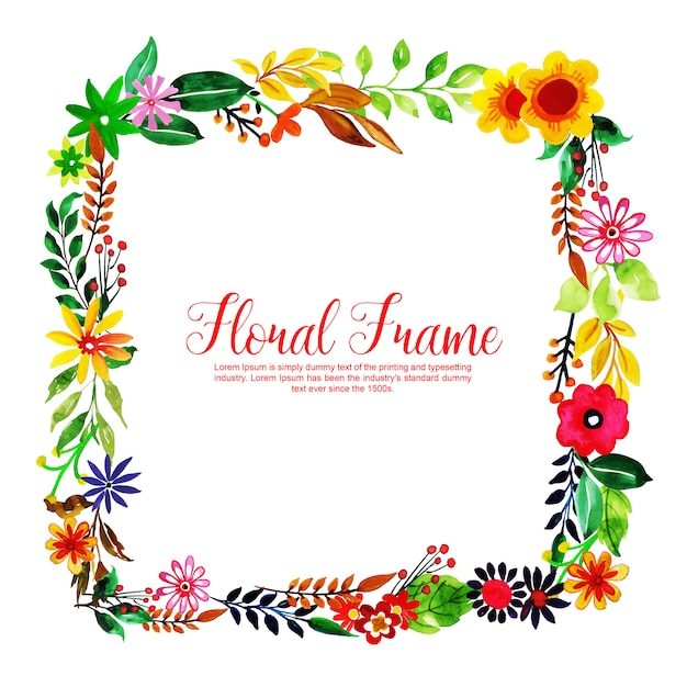 Watercolor Floral Frame Multi-Purpose Background