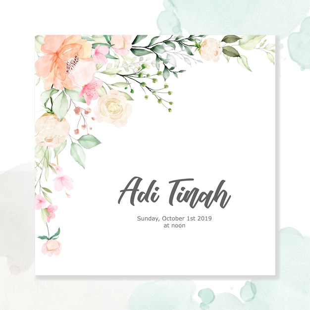 Watercolor Floral Frame Multi-Purpose Background