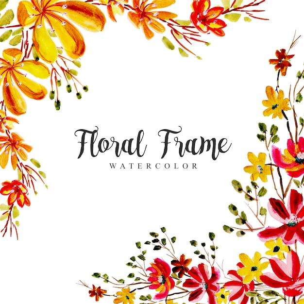 Watercolor Floral Frame Multi-Purpose Background