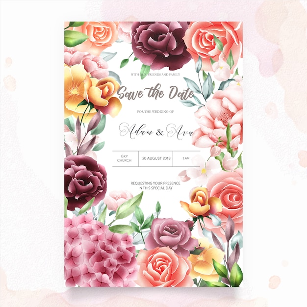 Watercolor floral frame multi purpose background