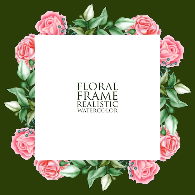 watercolor floral frame template