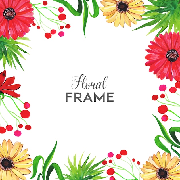 Watercolor Floral Frame