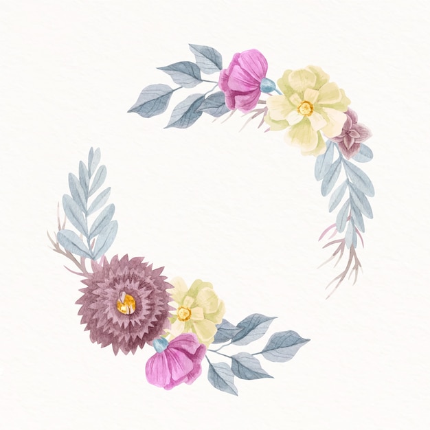 Watercolor floral frame