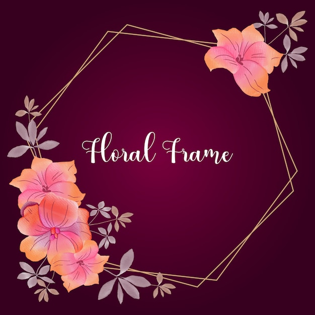 watercolor floral frame