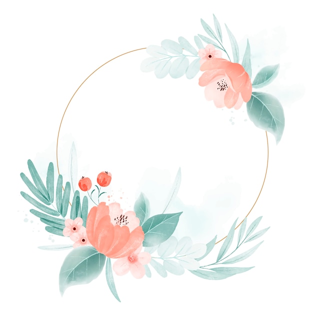 Watercolor floral frame