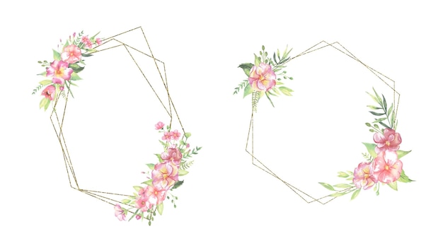 Watercolor floral frames