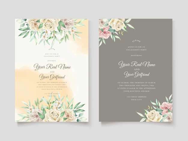 watercolor floral invitation card