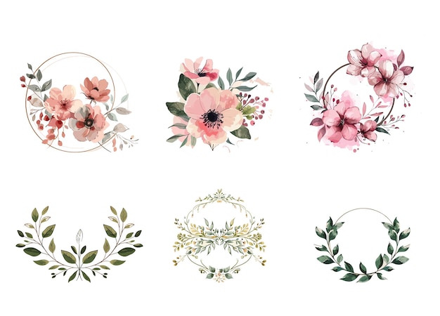 watercolor floral logo luxury creative logo