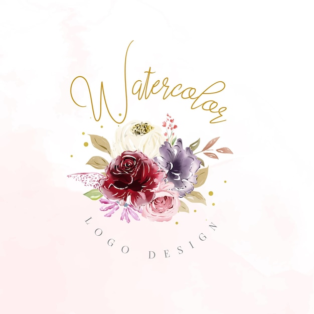 Watercolor Floral Logo Template