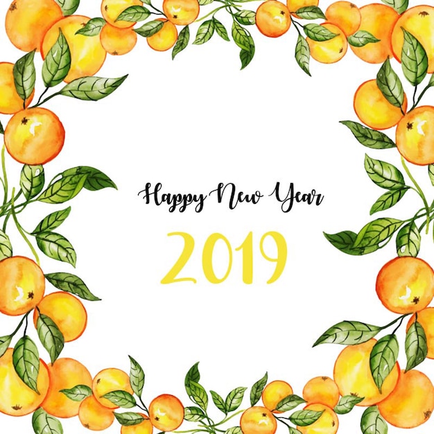 Watercolor Floral Newyear Background 