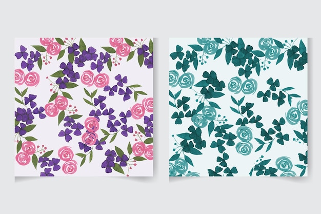 Watercolor floral seamless pattern with beautiful Hand painted Vector flower and leaves for fabric