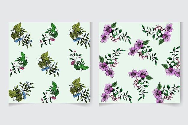 Watercolor floral seamless pattern with beautiful Hand painted Vector flower and leaves for fabric