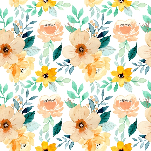 watercolor floral seamless pattern