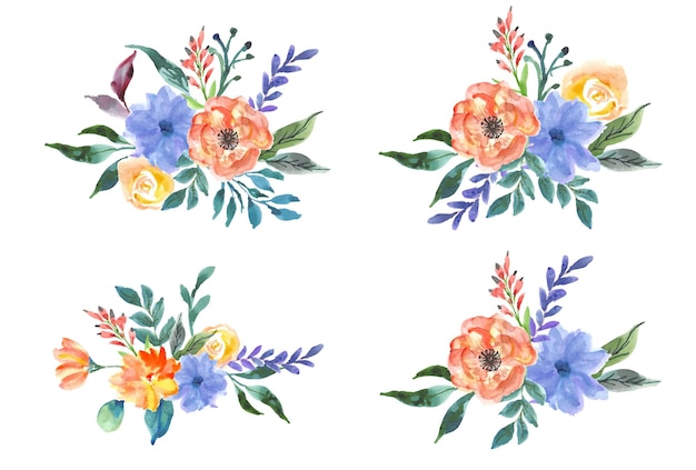 Watercolor floral watercolor bouquet collection