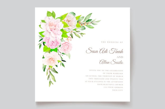 watercolor floral wedding card design