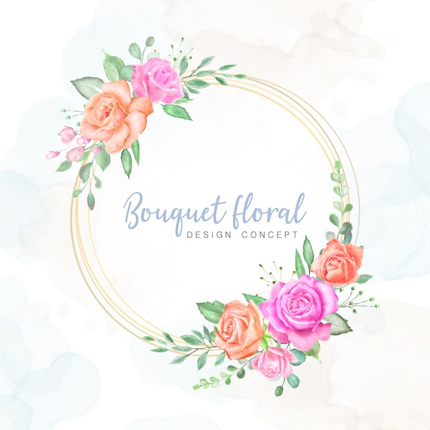 Watercolor Floral Wedding Card Design