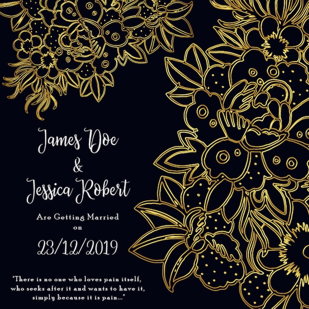 Watercolor Floral Wedding Invitation Card