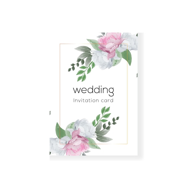 Watercolor floral wedding invitation card