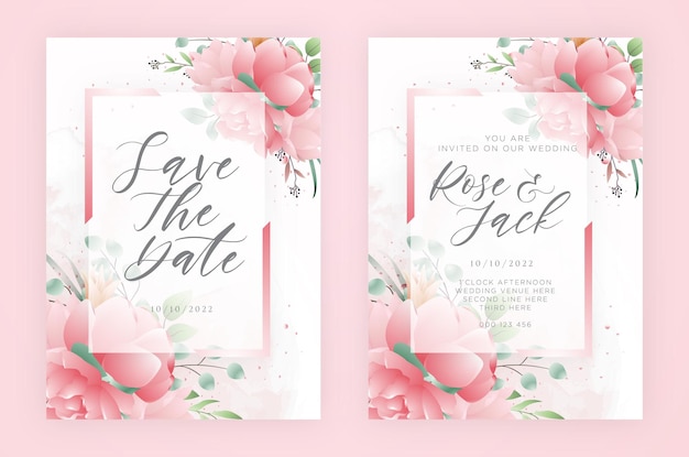 Watercolor Floral Wedding Invitation Design