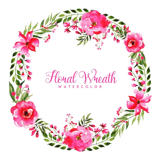 Watercolor Floral Wreath Multi-Purpose Background