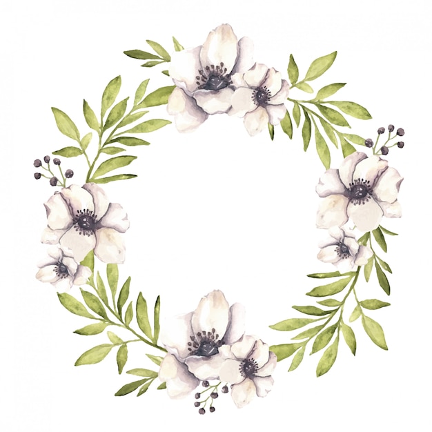 Watercolor floral wreath