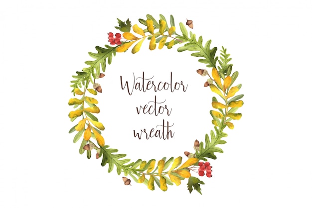 Watercolor floral wreath