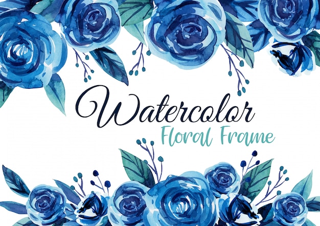 Watercolor Flower  Background Border