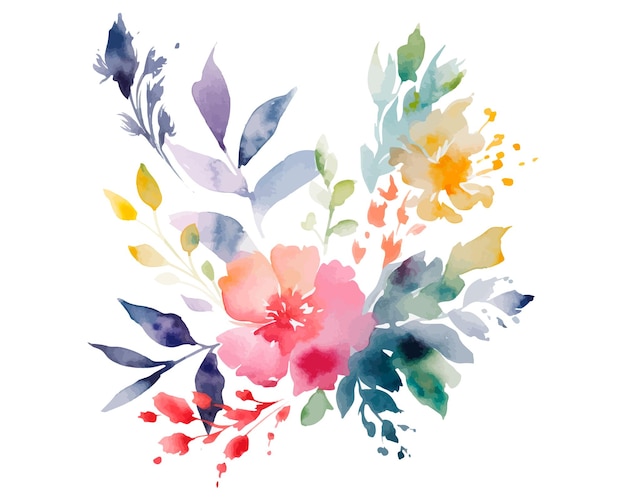 A watercolor flower background with a pink and blue background.