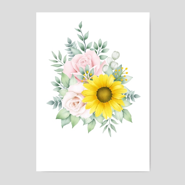 Watercolor flower bouquet collection