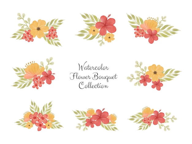 watercolor flower bouquet vector hand drawn illustration