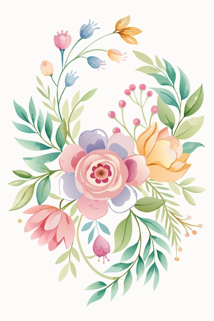 watercolor flower collection