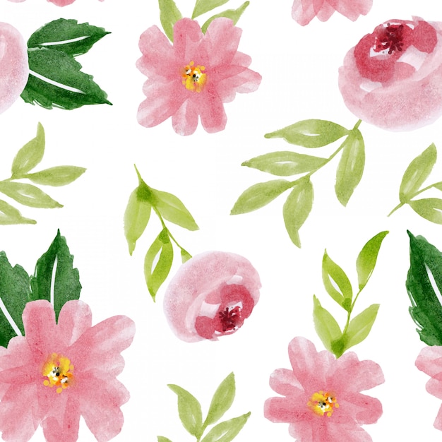 Watercolor Flower Floral Seamless Pattern Design