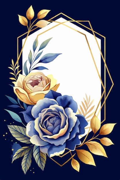 watercolor flower frame background for poster design