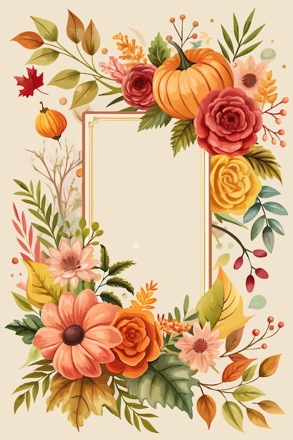 watercolor flower frame background for poster design