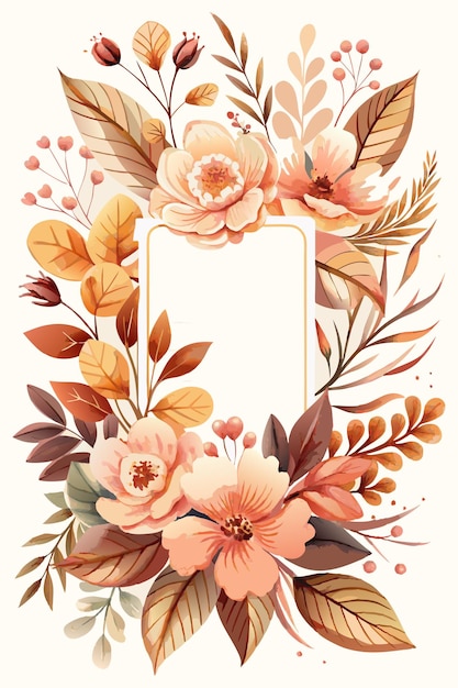 watercolor flower frame background for poster design