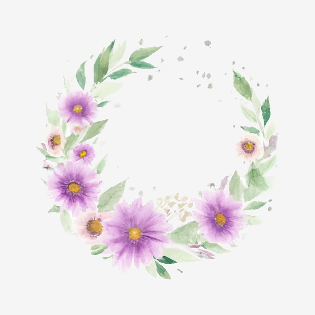 Watercolor flower frame background