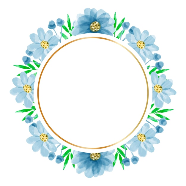 Watercolor flower frame background